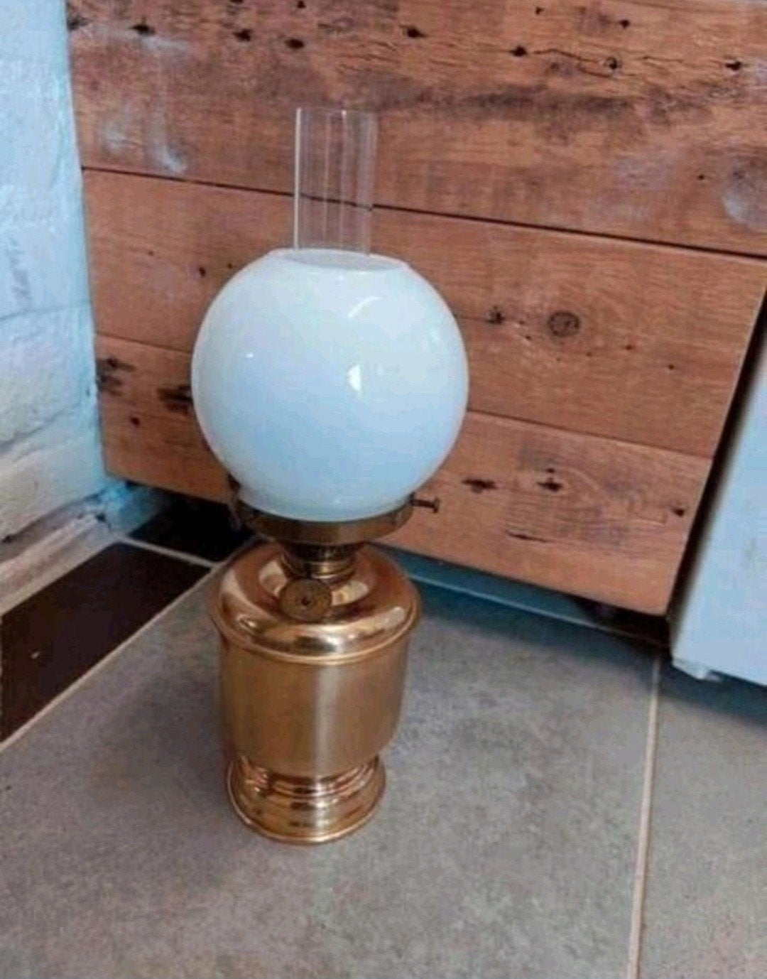 olielamp scheepslamp olielampje kajuitlamp bootlamp, Gebruikt, Ophalen of Verzenden, Glas, Olielamp