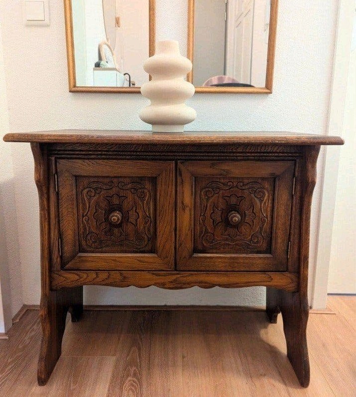 Vintage eikenhouten halkast SNEL WEG, Antiek en Kunst, Ophalen