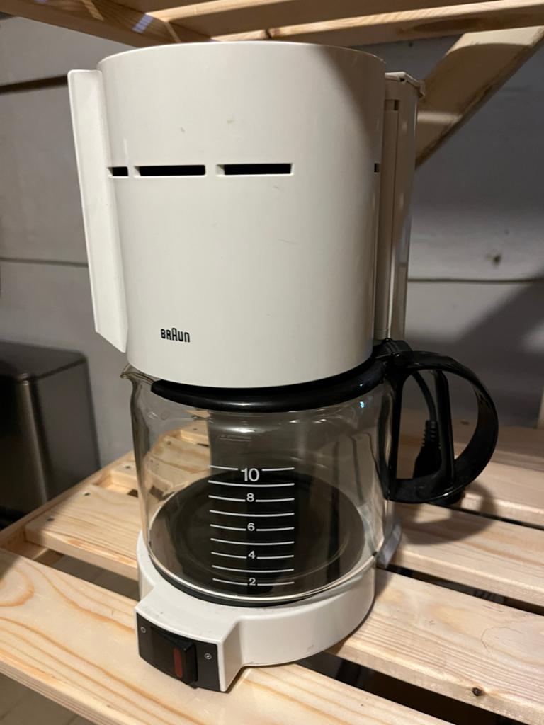 Compact Braun Aromaster filterkoffie apparaat, wit, Ophalen, Gebruikt, Koffiemachine, Gemalen koffie