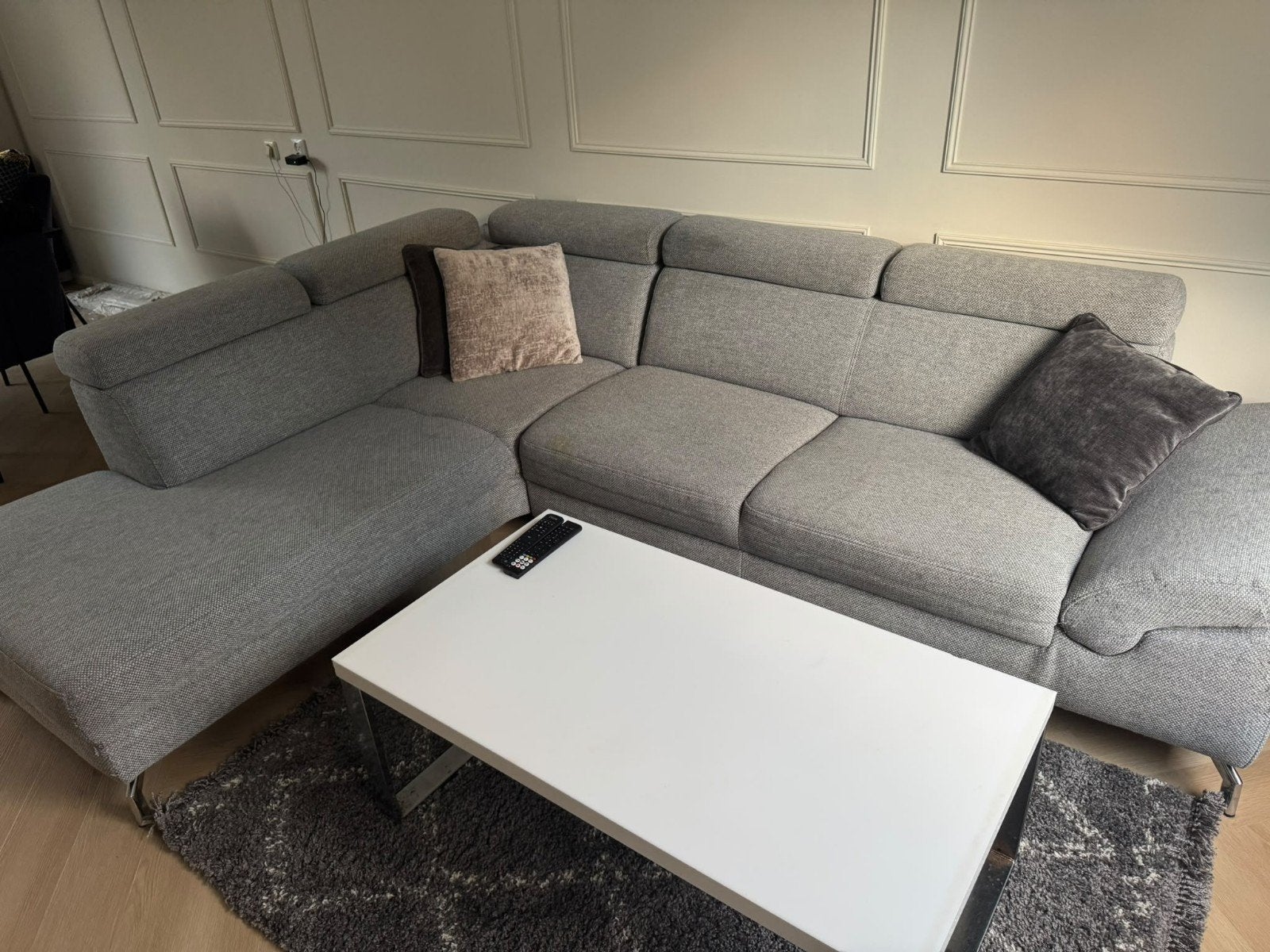 Moderne Hoekbank Montel, Ophalen, Hoekbank, 300 cm of meer, Zo goed als nieuw