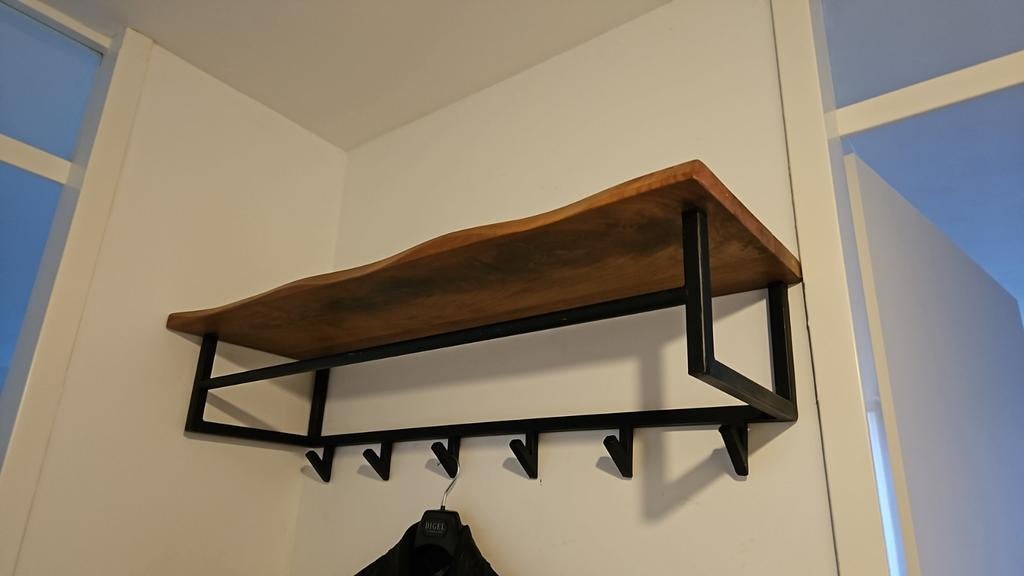 Industriële kapstok van mangohout - 100x35 cm, Huis en Inrichting, Woonaccessoires | Kapstokken, Wandkapstok, Ophalen of Verzenden