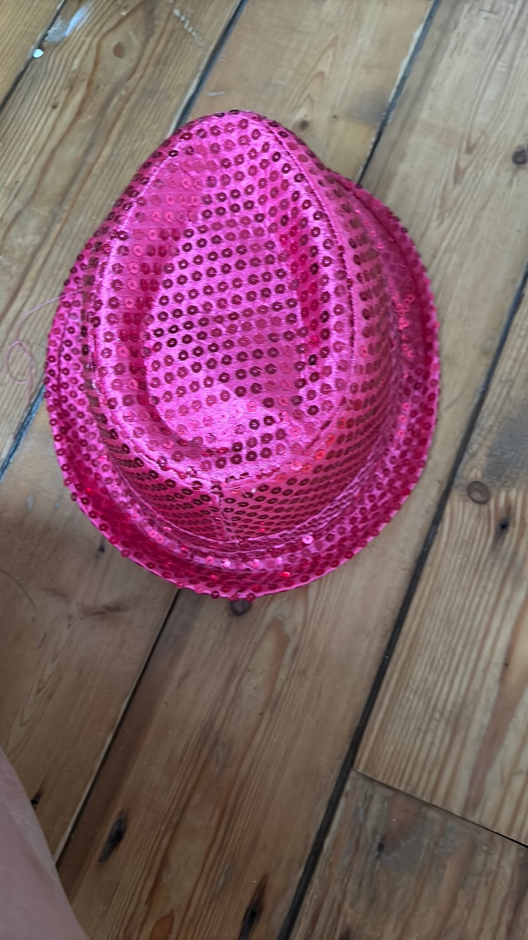Roze glitter hoed, Ophalen of Verzenden, Zo goed als nieuw, One size fits all, Hoed
