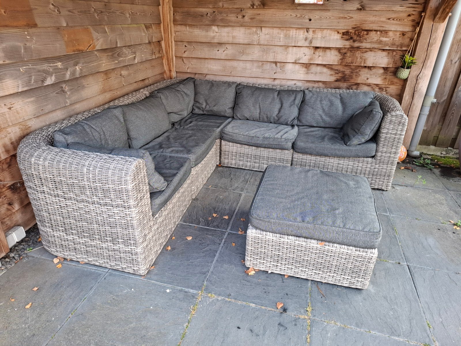 loungebank tuin 250 bij 250 cm, Tuin en Terras, Tuinsets en Loungesets, Ophalen, Gebruikt, Wicker, Hocker