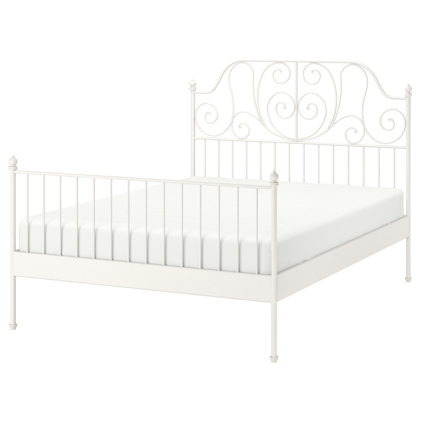 LEIRVIK bed IKEA 180x200 cm, Ophalen, Gebruikt, Wit, Tweepersoons