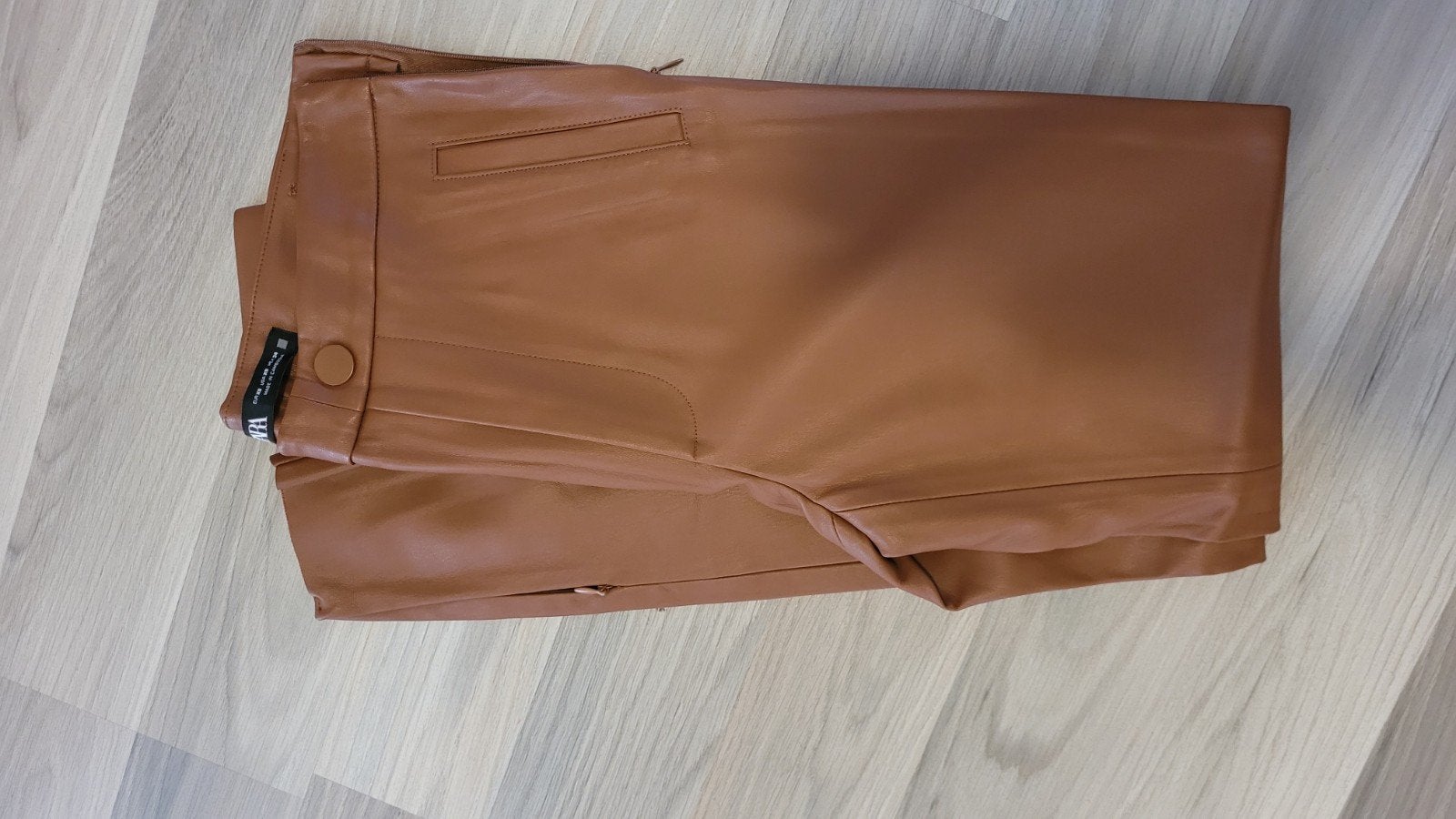 Zara bruine faux leren broek - Maat sx, Bruin, Zara, Nieuw, Ophalen of Verzenden