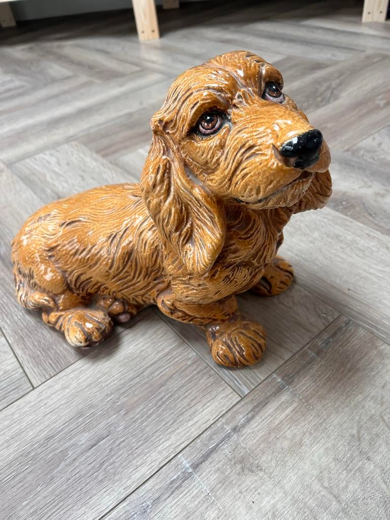 Ruw harige porseleinen teckel, Antiek en Kunst, Antiek | Keramiek en Aardewerk, Ophalen