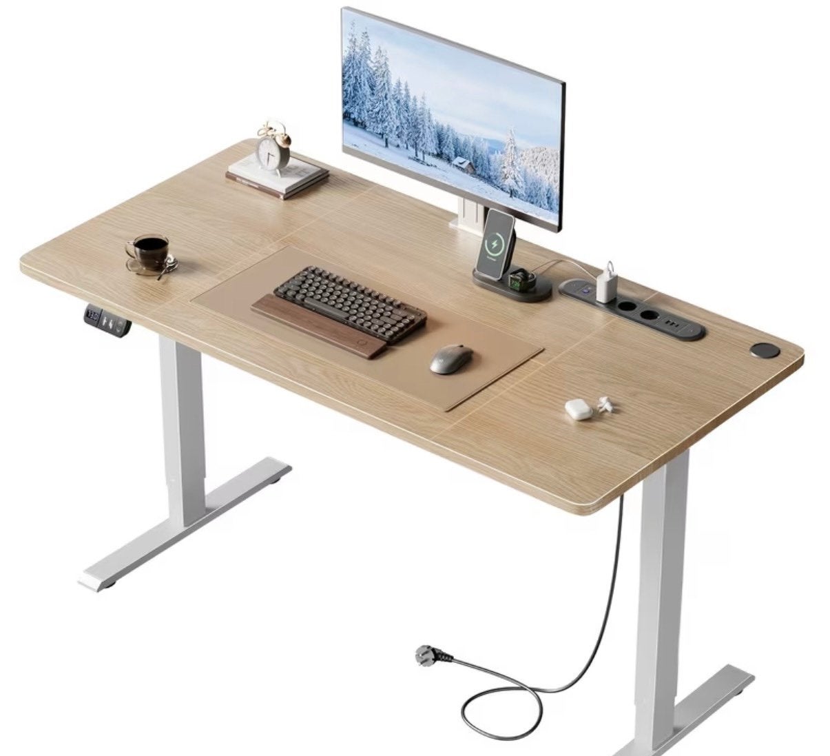 Modern Computer table with electronic height adjustable, Huis en Inrichting, Bureaus, Zit-sta bureau, Elektrisch, 120 cm, Hout
