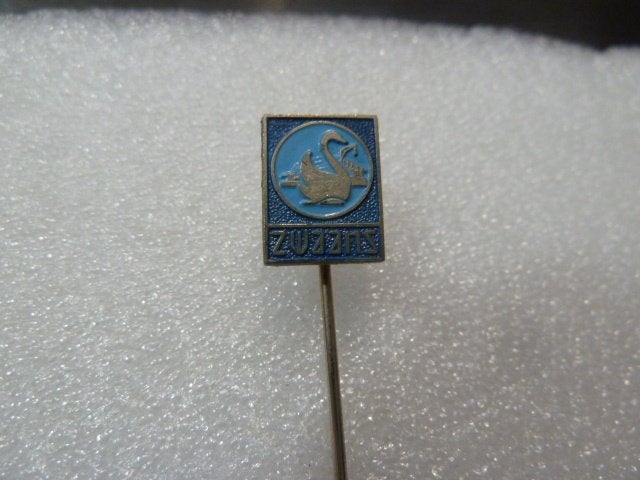 Vintage Zuzana Speldje/Pin met Zwaan - Blauw Emaille, Verzamelen, Ophalen of Verzenden, Gebruikt, Dier of Natuur, Speldje of Pin