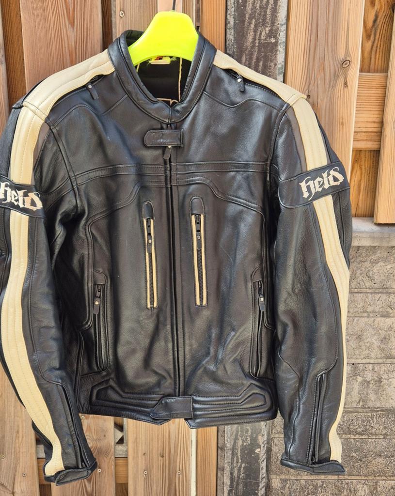 Held Leren Motorjas - Zwart/Beige, Maat 50, Ophalen, Held, Heren, Jas | leer