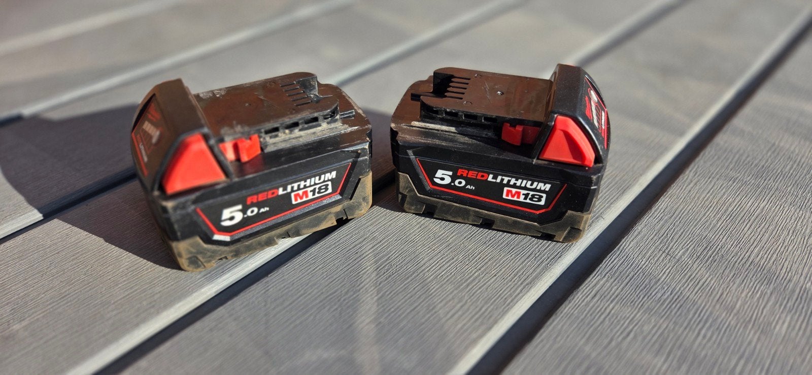 2x Milwaukee M18 5.0 Ah Accu's, Ophalen of Verzenden, Zo goed als nieuw