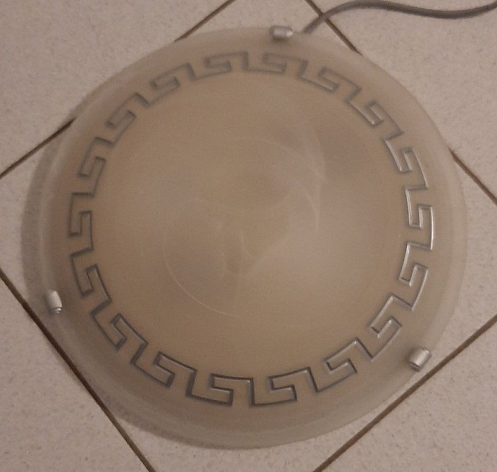 Massive plafondlamp diameter 40cm, Ophalen, Zo goed als nieuw, Glas