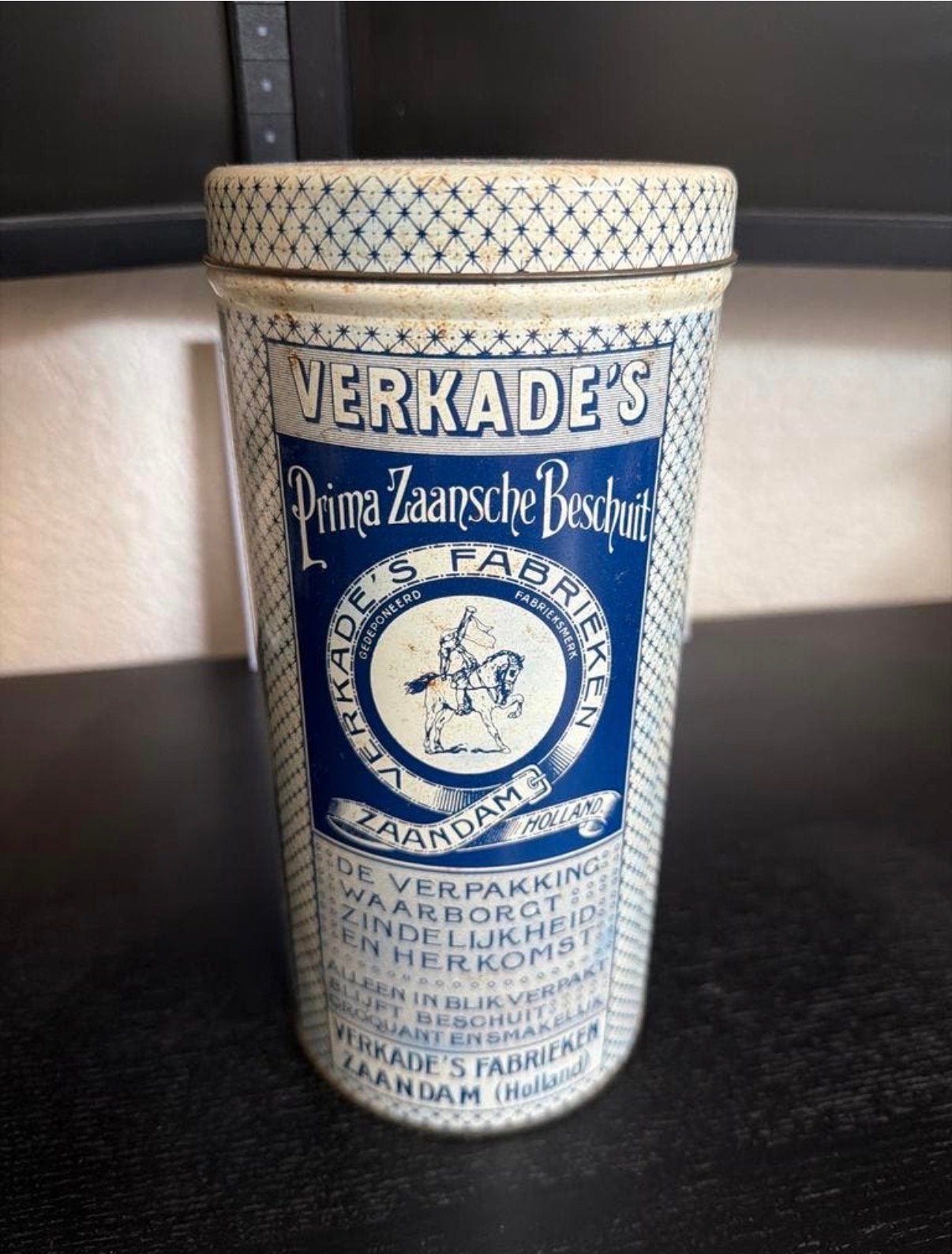 Vintage Verkade's Prima Zaanse Beschuit Blik - Zaandam, Ophalen of Verzenden