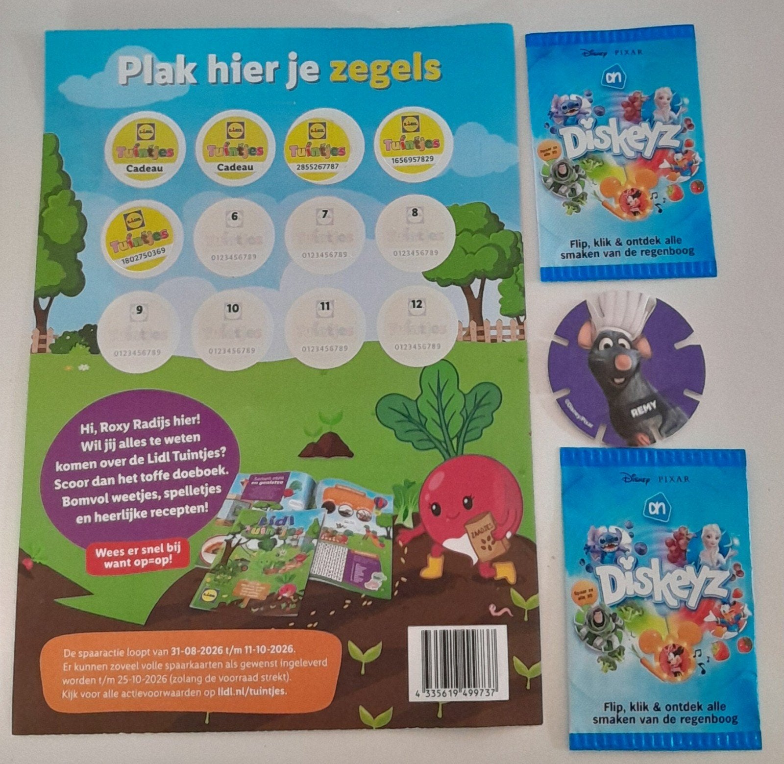 Lidl Tuintjes spaarkaart + Pixar Diskeyz +Jumbo bestekzegels, Ophalen of Verzenden, Nieuw