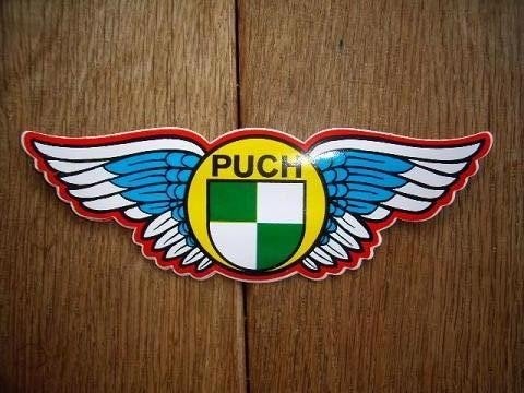 Puch tanksticker logo 17 x 5 cm, Ophalen of Verzenden, Zo goed als nieuw, Bedrijf of Vereniging