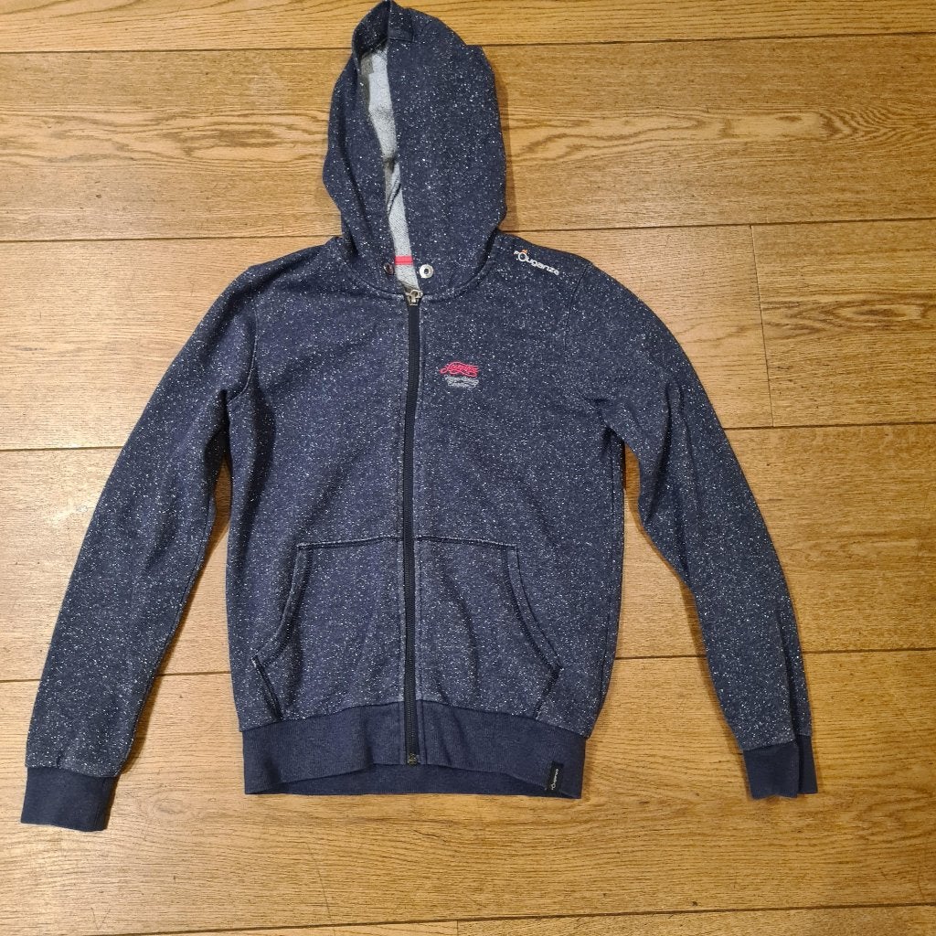Blauw vest met zilveren puntjes maat 146 van Decathlon., Ophalen of Verzenden, Gebruikt, Meisje, Trui of Vest