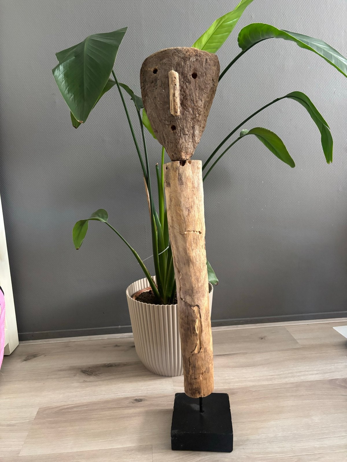 Unieke Voorouderfiguur - Spirituele Beschermer, Hout, Bruin, Handgemaakt, Ophalen of Verzenden