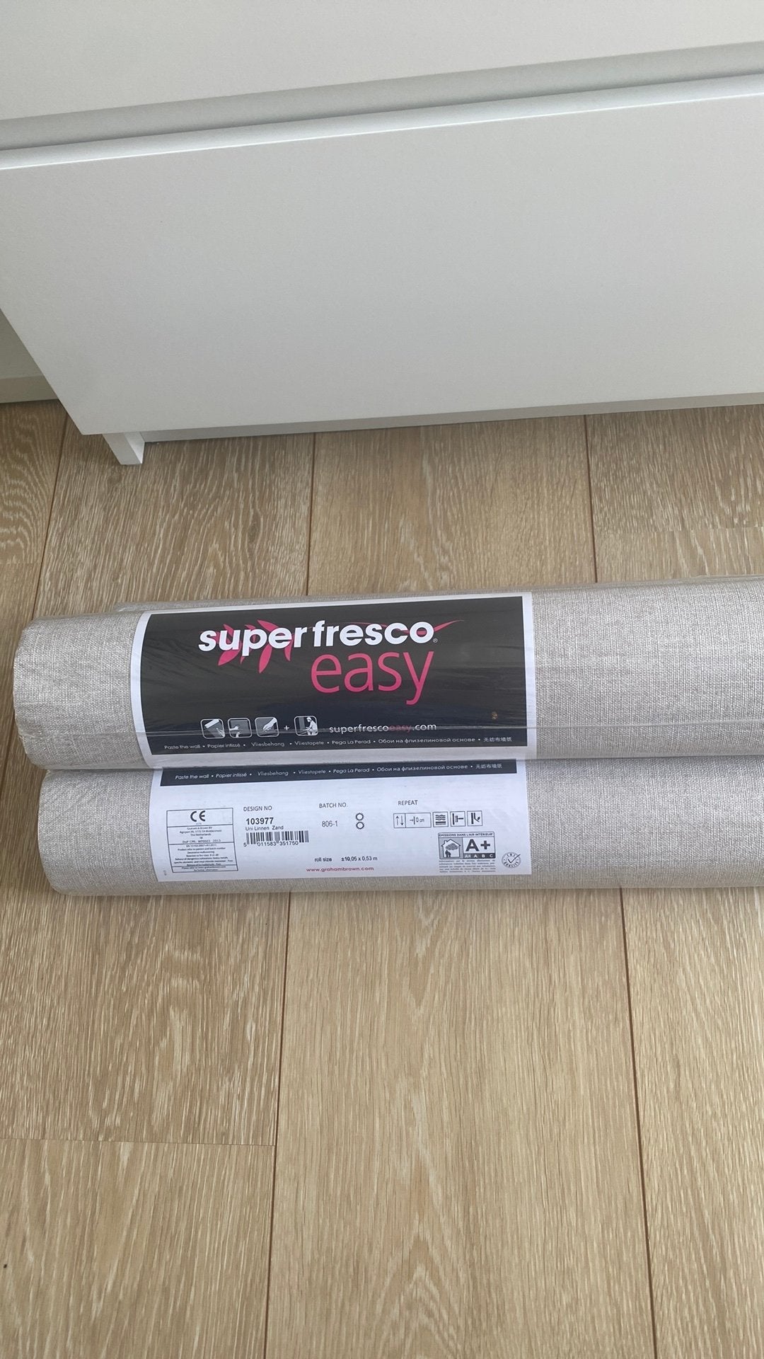 Zand kleur vliesbehang super fresco easy 11 rollen, Ophalen
