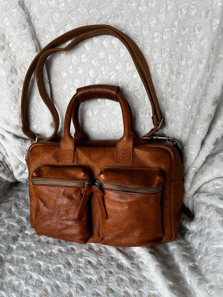 Cowboybag leren tas in zeer goede conditie, 40 tot 60 cm, 30 cm of meer, Bruin, Minder dan 35 cm