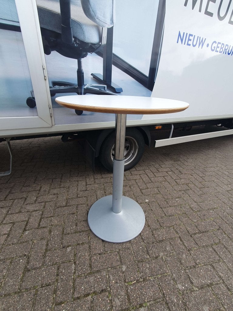 Statafel hoogte instelbaar 74 tot 113cm wit blad HPL, VST, In hoogte verstelbaar, Ophalen of Verzenden, Zo goed als nieuw