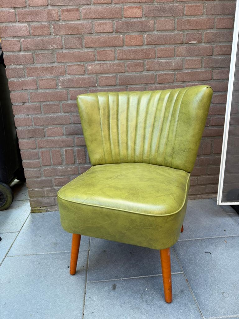 Cocktail stoel vintage jaren 50/60 groen, Antiek en Kunst, Ophalen