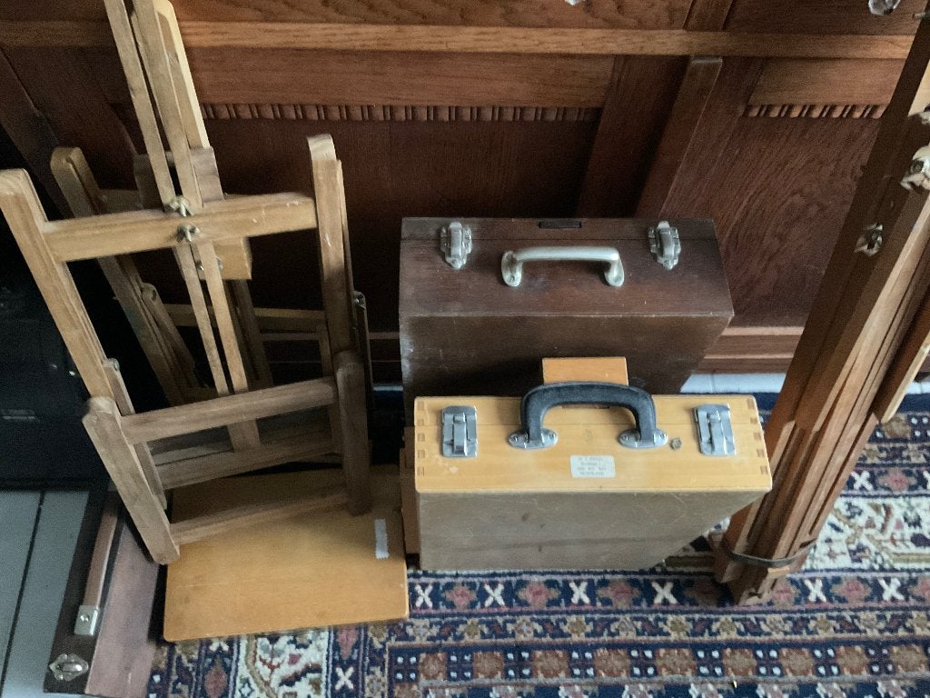 Set schildersezels en schilderskisten, Hobby en Vrije tijd, Ophalen, Gebruikt, Ezel