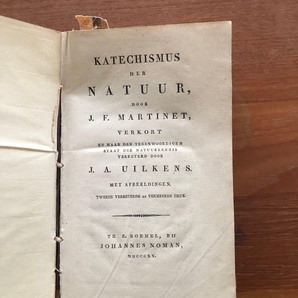 1820 Zaltbommel. J.F. Martinet Katechismus der Natuur, Antiek en Kunst, Verzenden, J.F. Martinet