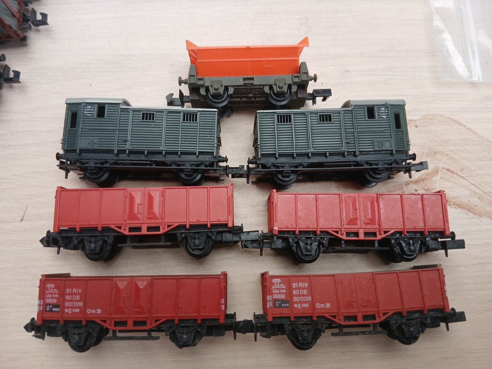 partij n spoor goederenwagons., Gebruikt, Gelijkstroom, Trix, Wagon