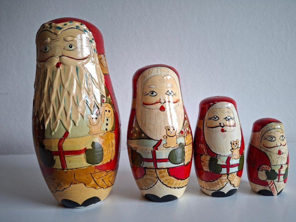 matroesjka kerstman 4-delig, Ophalen of Verzenden, Gebruikt