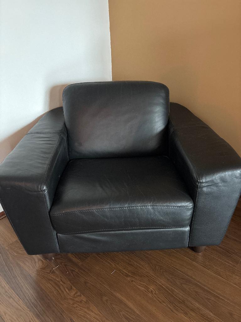 Leren stoel te koop, Huis en Inrichting, Fauteuils, Ophalen, Gebruikt, 50 tot 75 cm, Leer