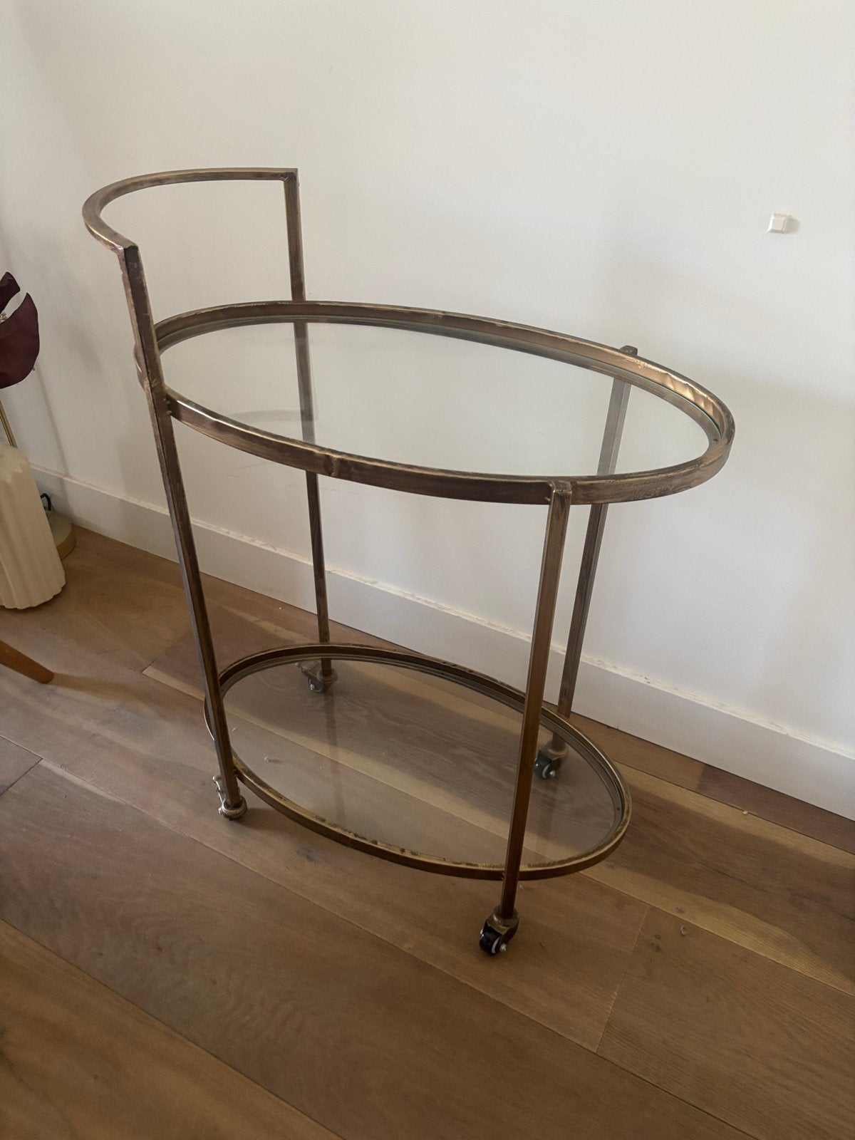 Gouden messing dranken trolley WOOOD in perfecte staat, Ophalen, Zo goed als nieuw
