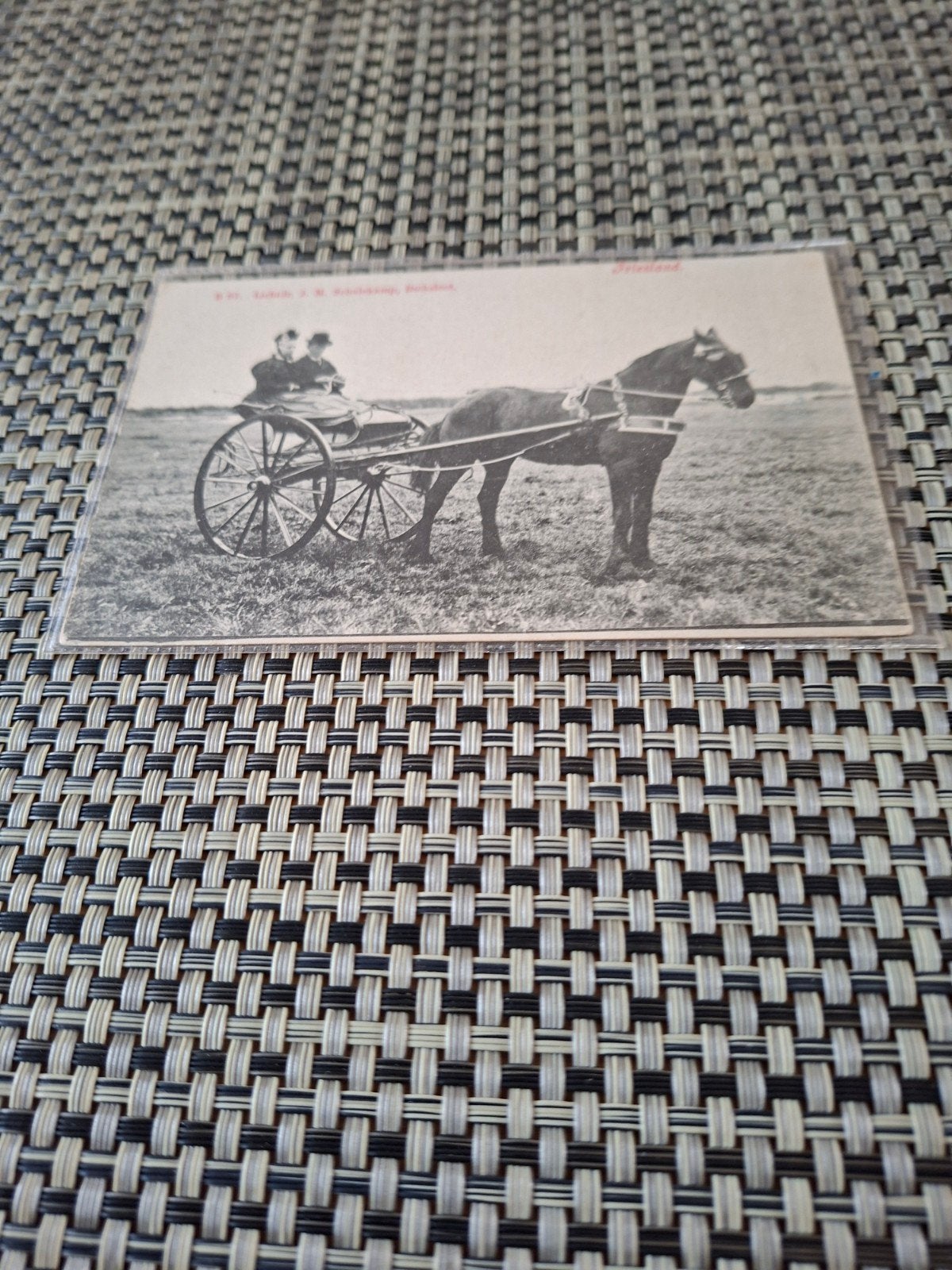 Onbekende fotokaart met paard en wagen, Ophalen of Verzenden, Voor 1920, Ongelopen, Friesland
