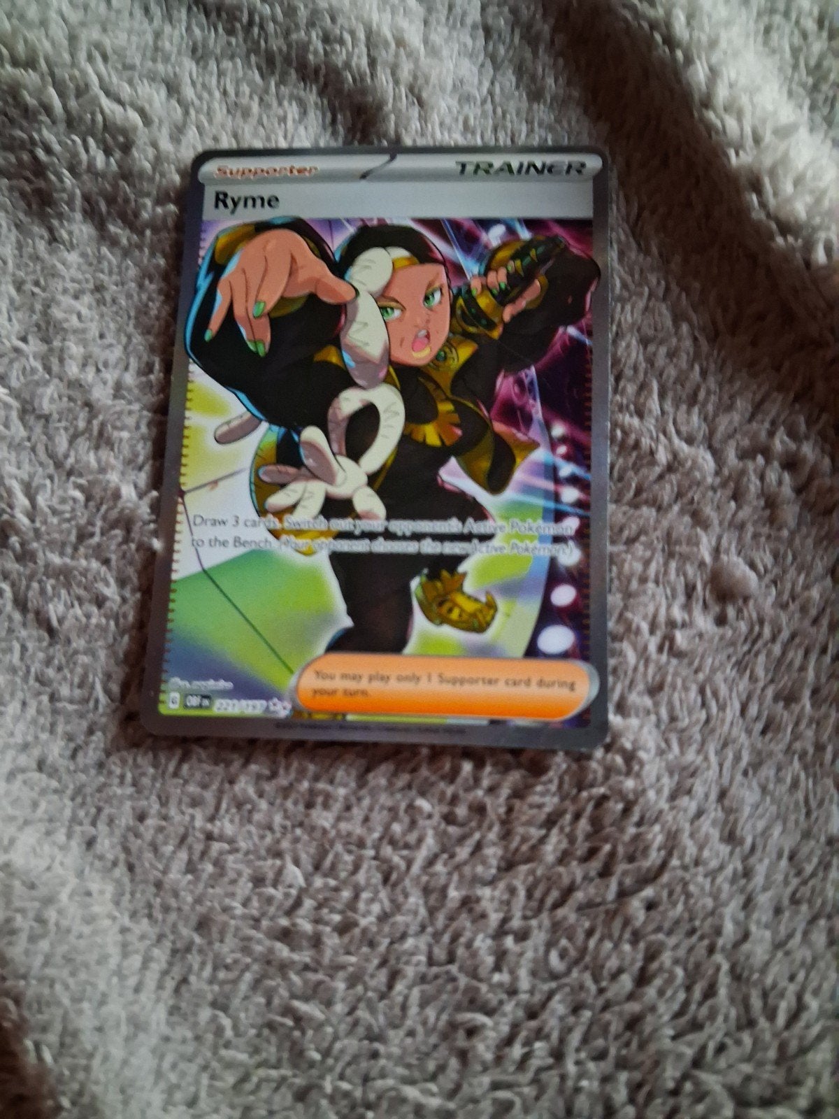 Pokemon Kaart Ryme Supporter Trainer - Zo goed als nieuw, Ophalen of Verzenden, Zo goed als nieuw, Losse kaart