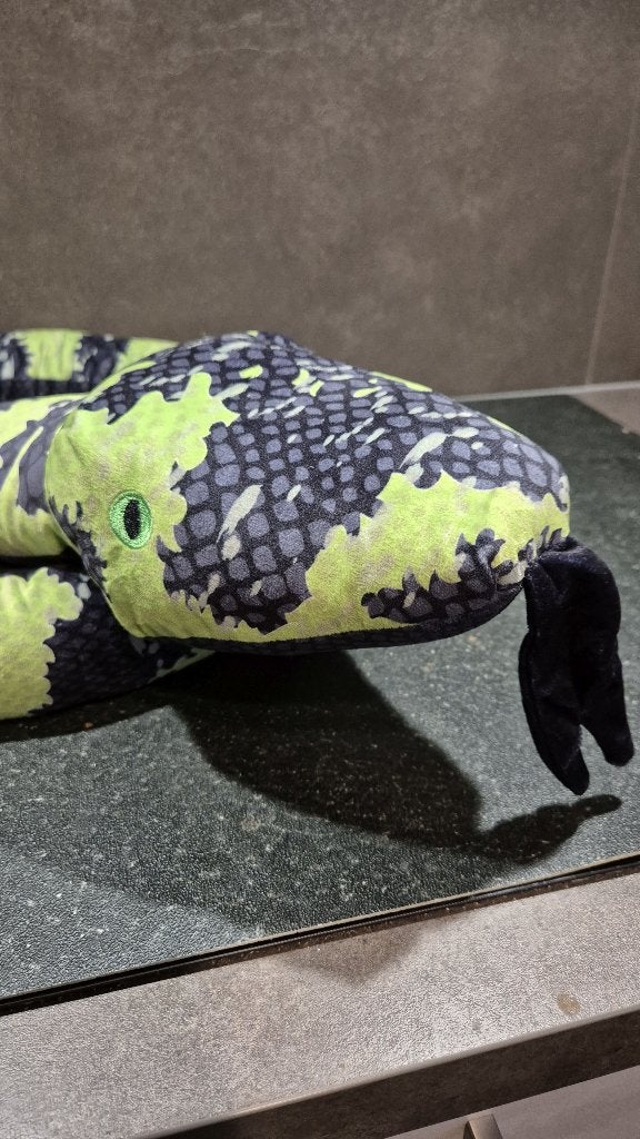 Slang, lange knuffel, zwart/groen, 180cm.PetjesWorld.  5B14, Kinderen en Baby's, Speelgoed | Knuffels en Pluche, Tweedehands verkoop