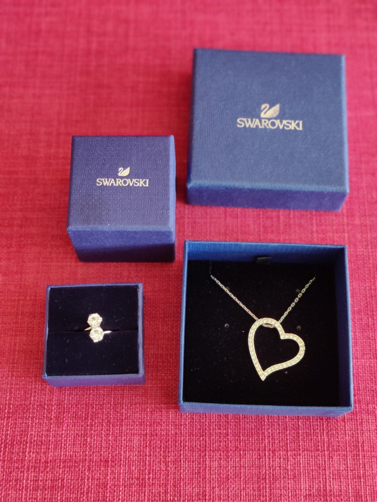 Swarovski ketting met zelfde ring., Ophalen of Verzenden, Sieraad of Horloge