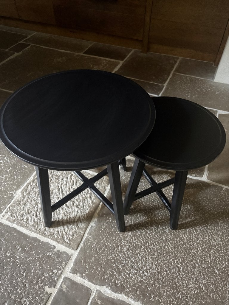 IKEA Kragsta bijzettafel, set van 2, Huis en Inrichting, Tafels | Bijzettafels, Minder dan 55 cm, Rond, Zo goed als nieuw, Ophalen