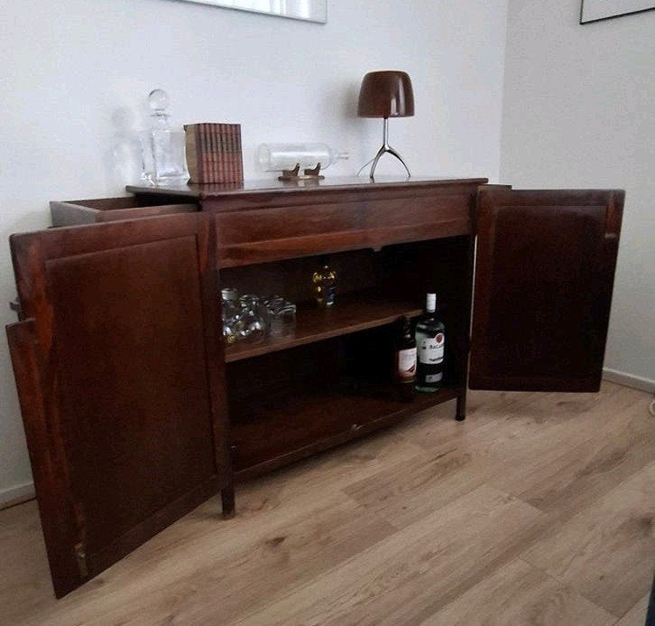Antieke robuuste (drank)kast / cabinet met twee laden en zij, Ophalen, Gebruikt, 50 tot 75 cm, 50 tot 100 cm