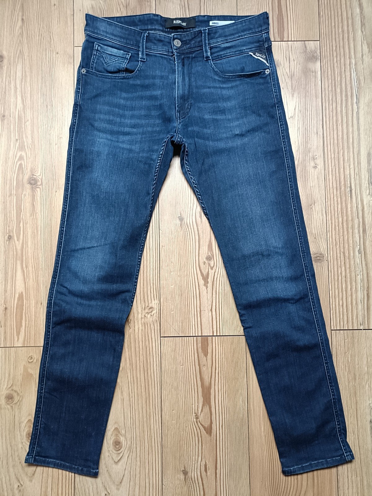 Replay anbass stretch maat 33-32, Ophalen of Verzenden, Zo goed als nieuw, Blauw, W33 - W34 (confectie 48/50)