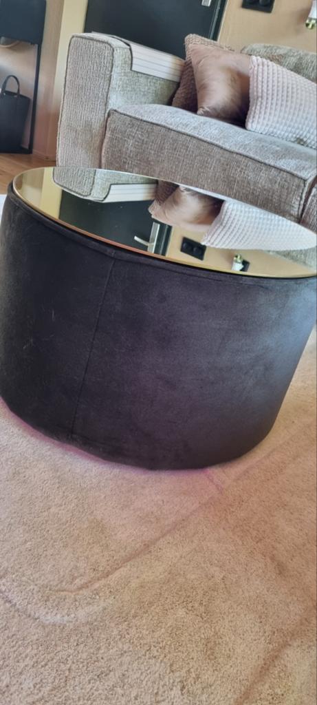 WOOOD Fluwelen poef/salontafel zachtgroen (60x36 cm), Ophalen, Zo goed als nieuw, Groen, Textiel