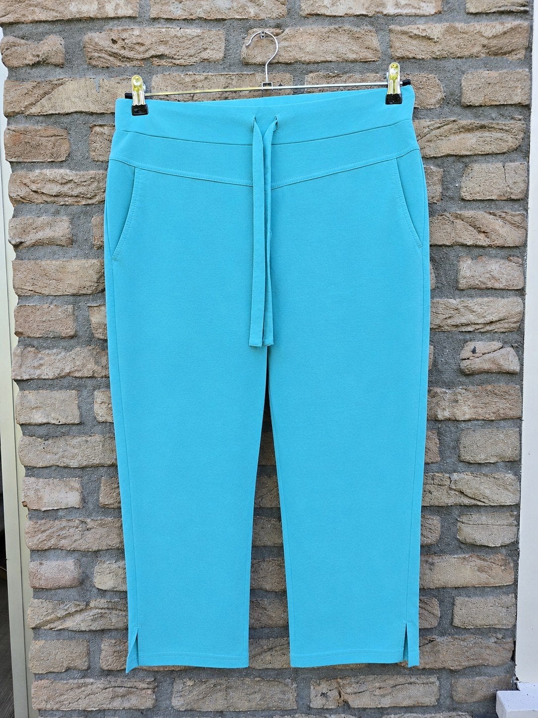 Mooie driekwart broek maat L van heerlijke travel stof, Blauw, Maat 42/44 (L), &Co Woman, Ophalen of Verzenden