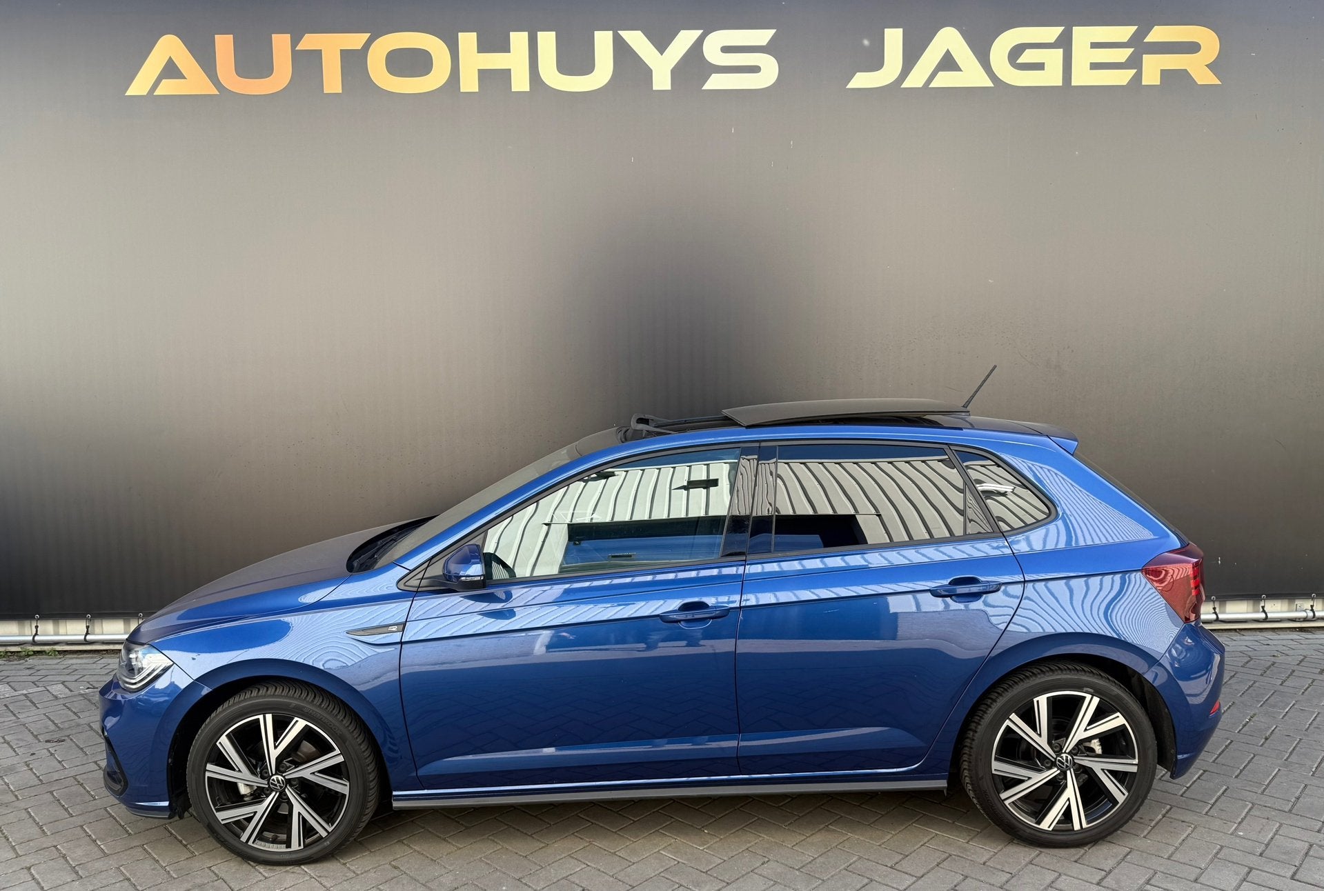 Volkswagen Polo 1.0 TSI R-Line - Virtual cockpit - Panoramad, Auto's, Stof, Blauw, Bedrijf, 3 cilinders