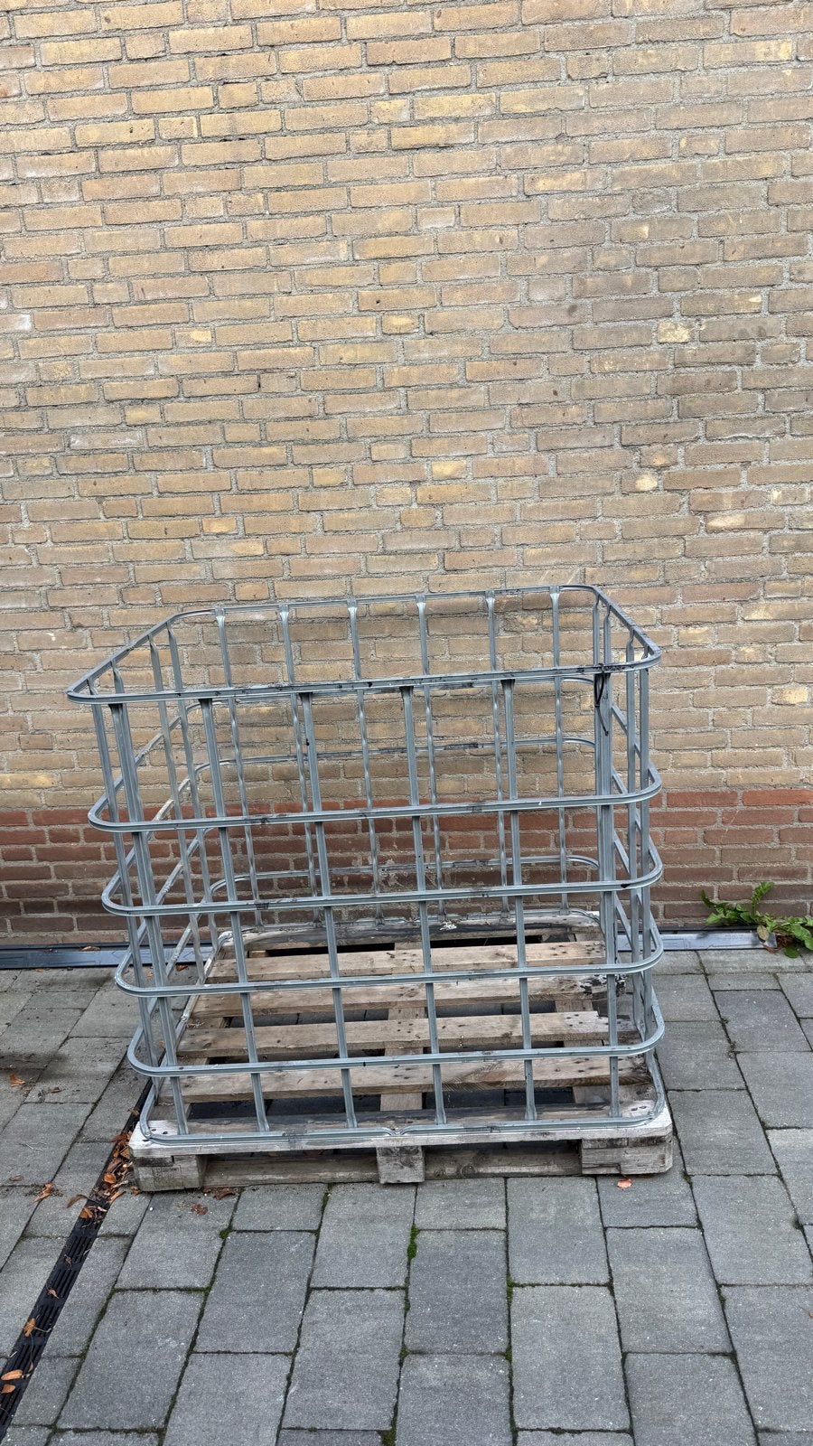 Gebruikt IBC krat met houten pallet, Ophalen