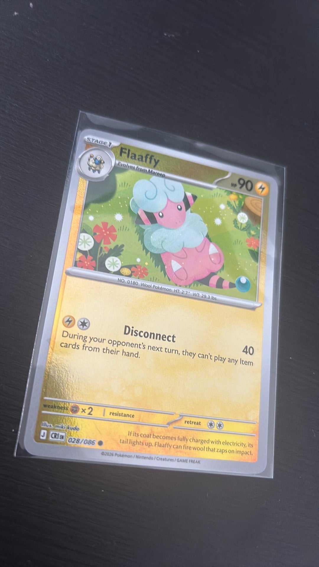 Flaaffy reverse holo 028/086 Pokémon Chaos Rising, Ophalen of Verzenden, Zo goed als nieuw