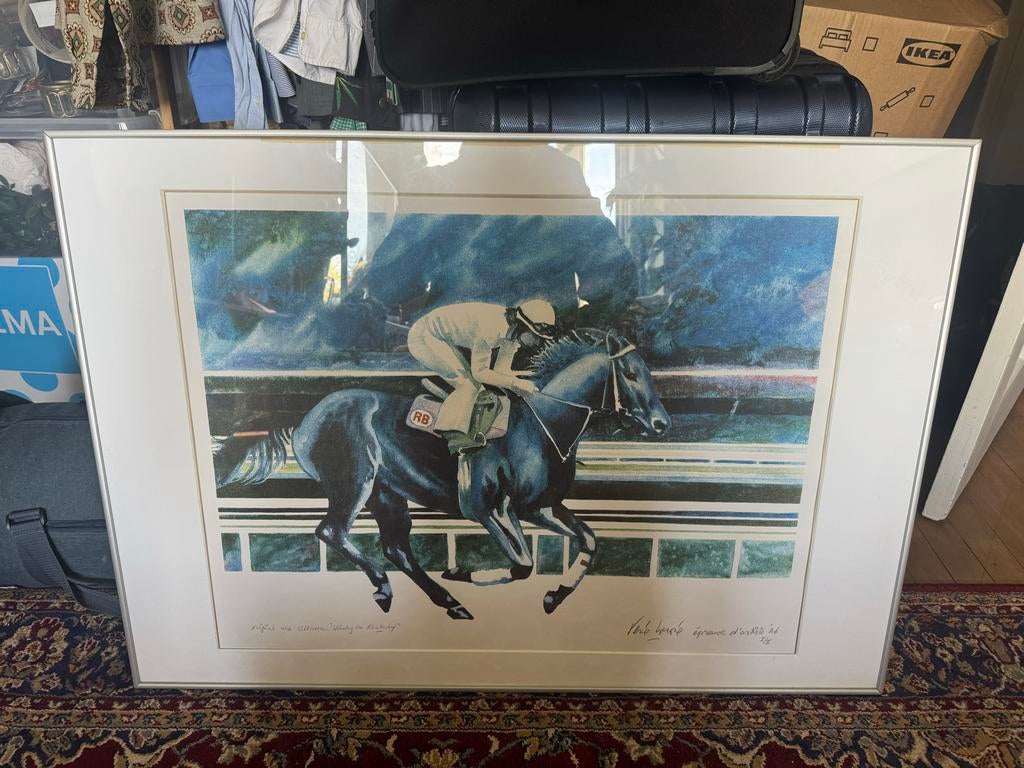 René Broné - Winning the Kentucky Derby - silkscreen, Antiek en Kunst, Ophalen of Verzenden