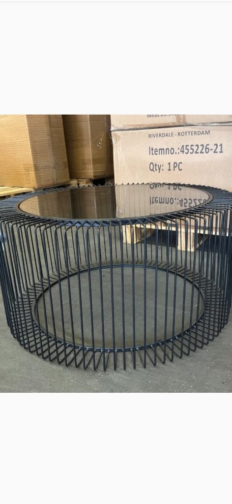 Riverdale salontafel Rocco zwart nieuw in de doos, Ophalen, 50 tot 100 cm, Rond, Nieuw