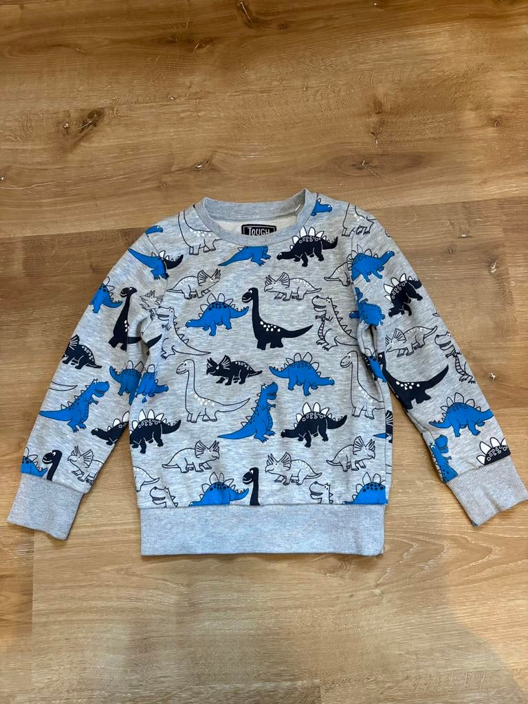 Trui blauw grijs dino maat 122, Ophalen of Verzenden, Trui of Vest
