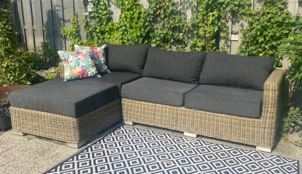 tuinset wicker, Tuin en Terras, Ophalen, 4 zitplaatsen, Gebruikt, Loungeset