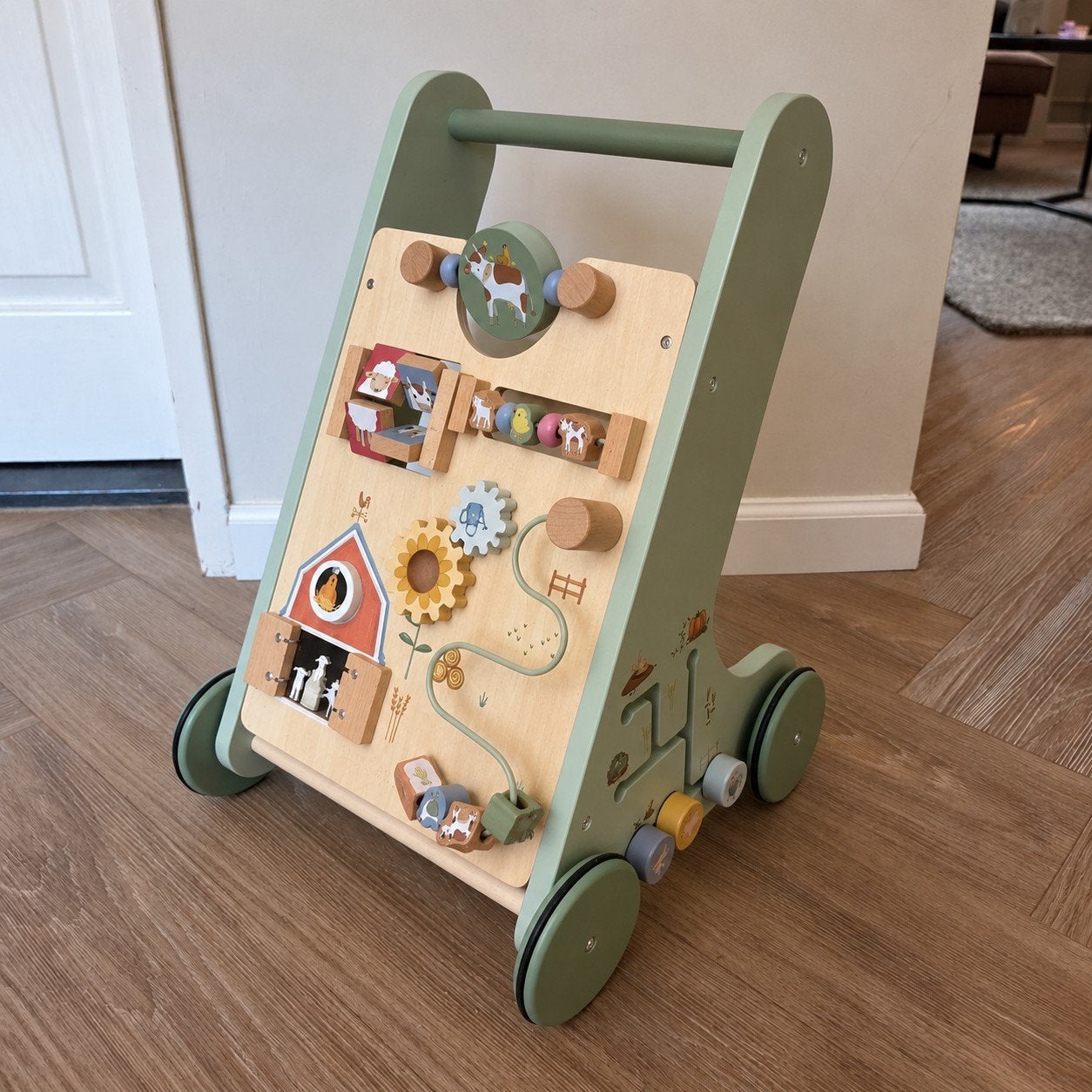 Little Dutch Houten loopwagen met activiteitenbord, Kinderen en Baby's, Ophalen, Gebruikt, Overige typen, Met wieltjes