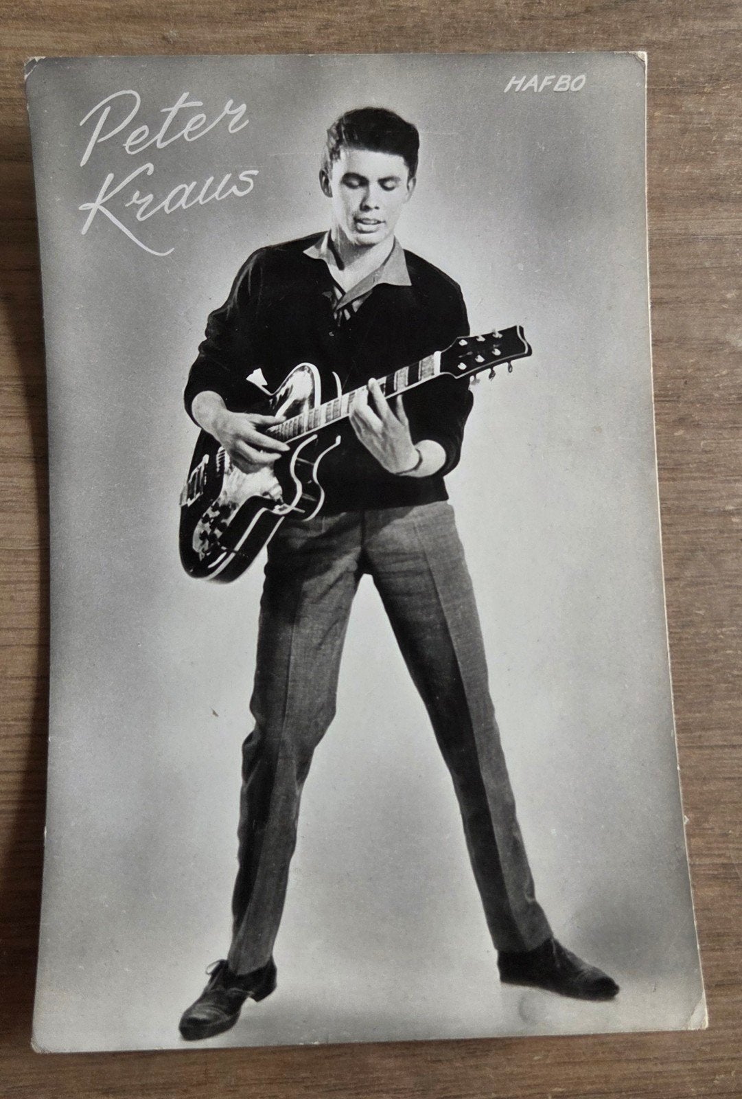 Peter Kraus HAFBO Foto met gitaar, Verzamelen, 1960 tot 1980, Foto, Ophalen of Verzenden, Zo goed als nieuw