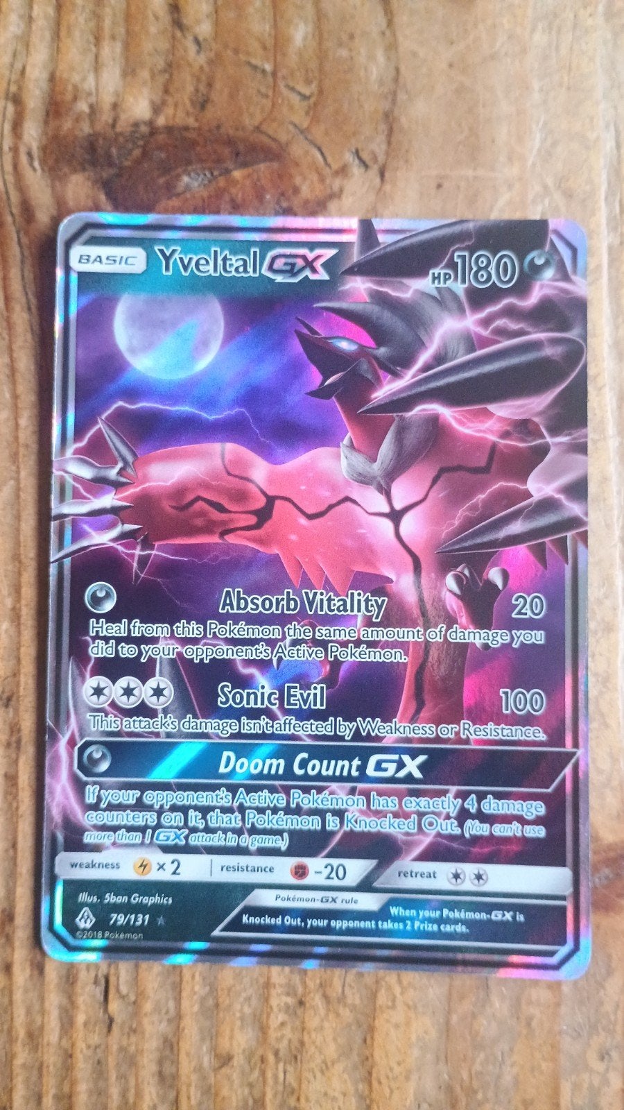 Pokémon Kaart Yveltal GX 79/131 - Gebruikt, Ophalen of Verzenden, Gebruikt, Losse kaart