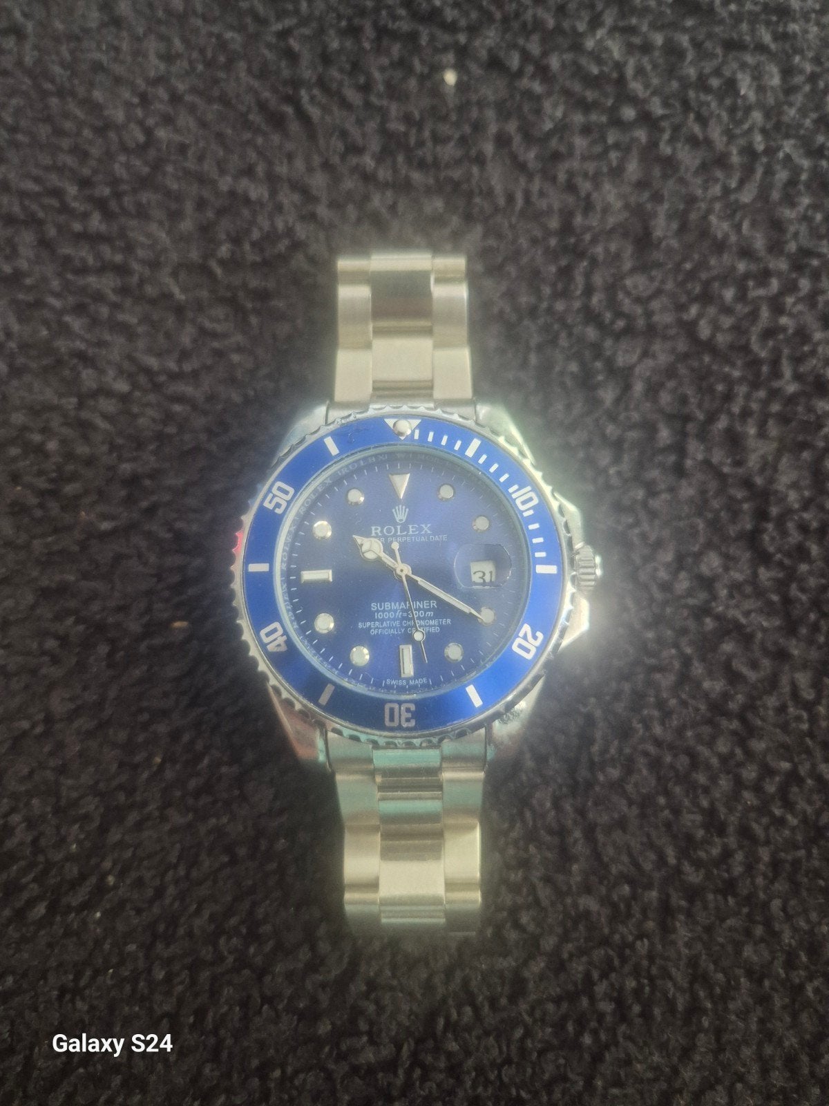 Rolex submariner Smurfblauw, Ophalen, Polshorloge, Nieuw, Goud
